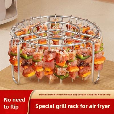 1 Zestaw Grillowy ze Stali Nierdzewnej i Szaszłyki, 24/36/48 Sztuk Igieł, Zestaw BBQ, Frytkownica Powietrzna, Piekarnik, Grill, Szaszłyki, Akcesoria Grillowe Narzędzia Kuchenne