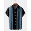 Hawaiianische Herren-Streifenshirts Für Bluse Herren Camisa Social Kurzarm Lässiges Oberteil Übergröße Fitnessstudio Kleidung Mode Herren Vintage