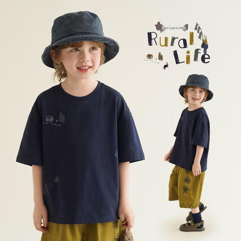 Yantaijia Boys  Pure Cotton Short-Sleeve T-Shirt M