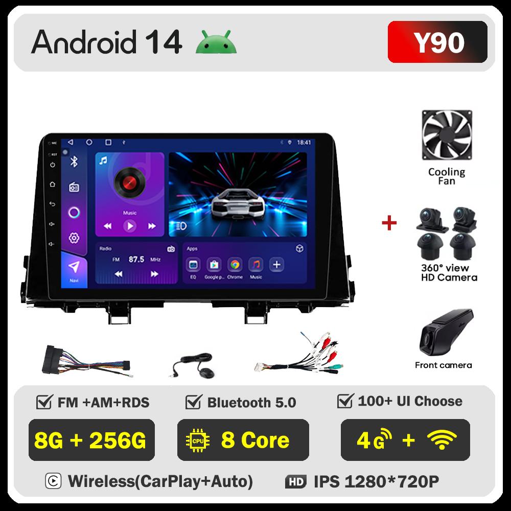 Car Video Player For KIA Morning 3 Picanto 2017-2020 Carplay Android 14 Auto Radio Intelligent System GPS Navigation 5G Wifi