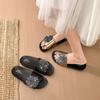 Thick-soled thick-soled slippers for women's summer wear, new Korean version of fashion rhinestones, fireworks with skirts, cool slippers