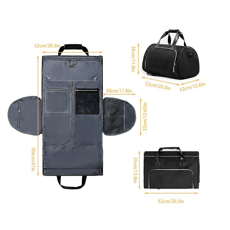 Travel Garment Bag Convertible Belt Removable Hanging Suit Bag Carry-on Travel Luggage Bag