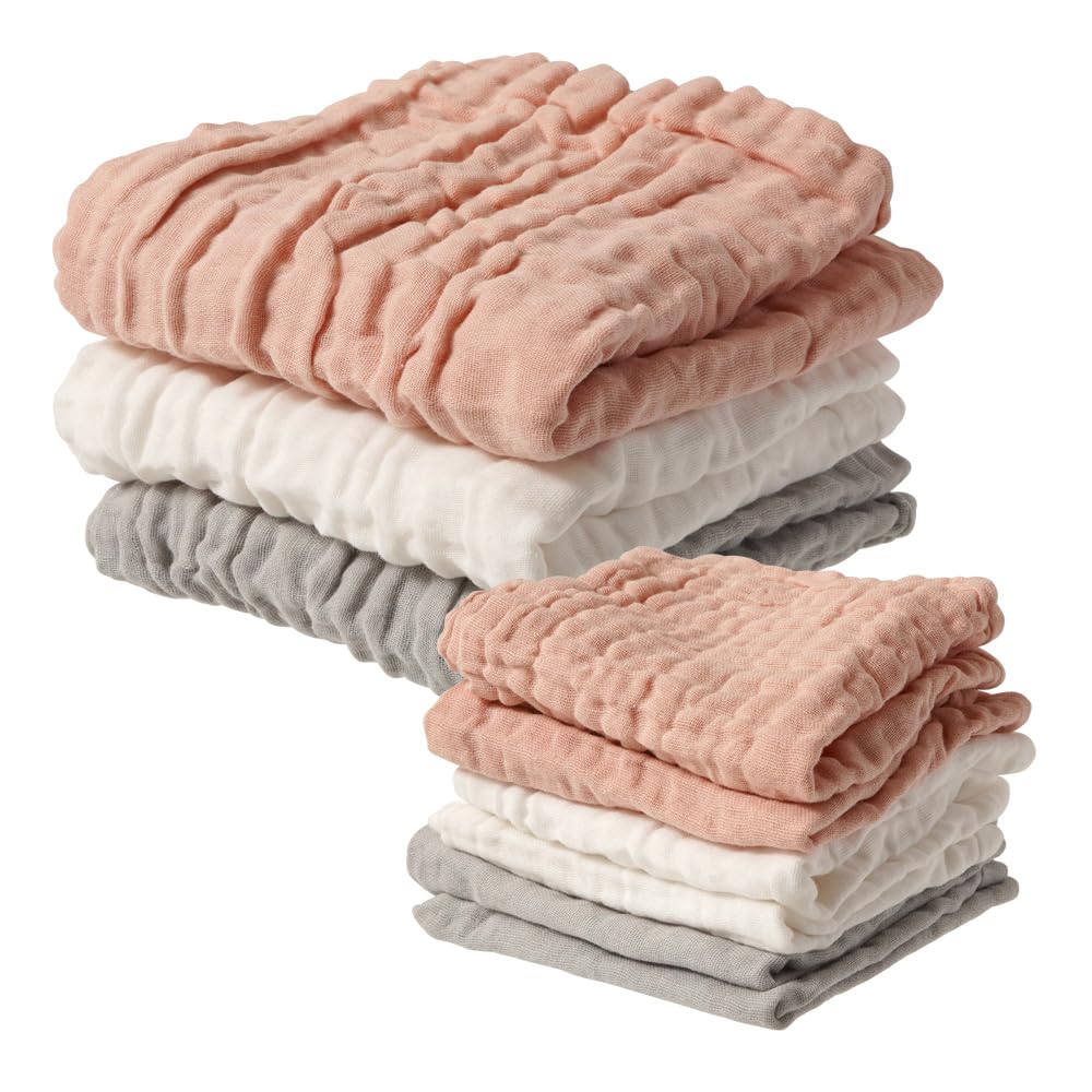 

Набор марлевых полотенец для ванны Ange Smile Ibul из хлопка, носовой платок, полотенце для рук, марлевая салфетка для ванны и рта, набор марлевых полотенец для ванны А из 9 больших и 100% (Маленький набор)