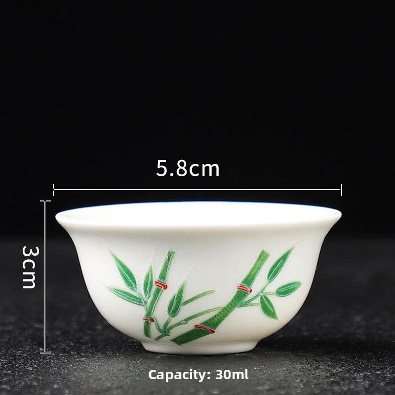 4pcs Ceramic Teacup Household Tea Cup Kungfu Tea Set Small Teacup Drinking Utensils Office White Porcelain Tea Cup