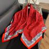 Large square scarf silk scarf women's new versatile spring and autumn winter high-end mother scarf shawl with shirt