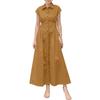 ZANZEA Women Summer Turn Down Collar Casual Sleeveless Long Dress