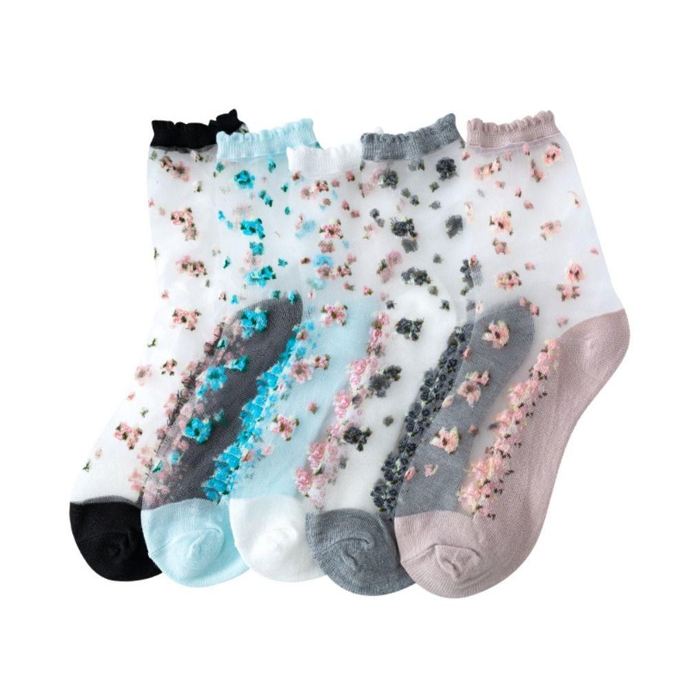 Transparent Crystal Glass Silk Socks Silk Short Socks New Lastic Socks