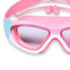 Children Swimming Goggles Clear View Eye Wear Swim Glasses with Ear Plug for Boys Girls Orange Pink