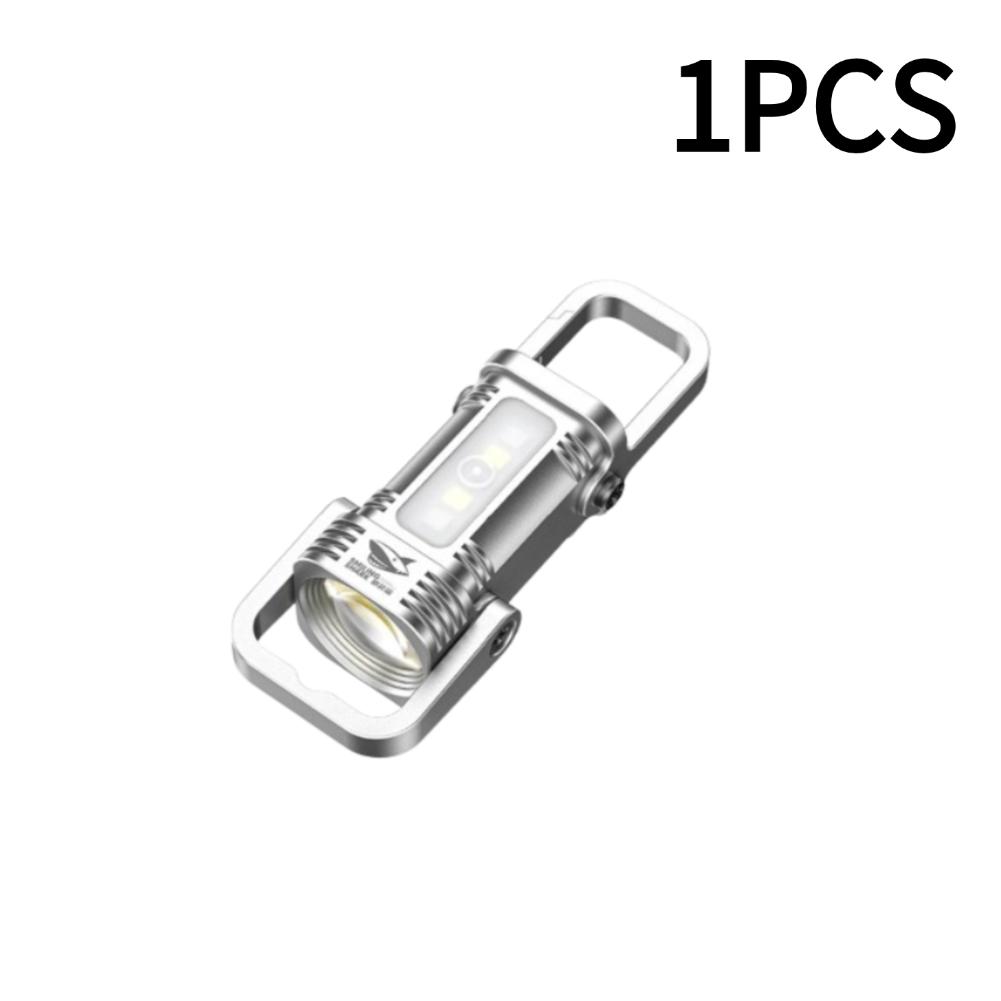 Newest COB Work Light Type-C Rechargeable LED Flashlight Keychain Hanging Camping Hiking Lamp Mini Outdoor Flashlight 1/2/3PCS