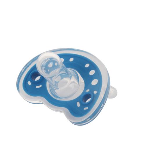 Sucette factice en Silicone souple pour nouveau-né, tétine à tête ronde et plate