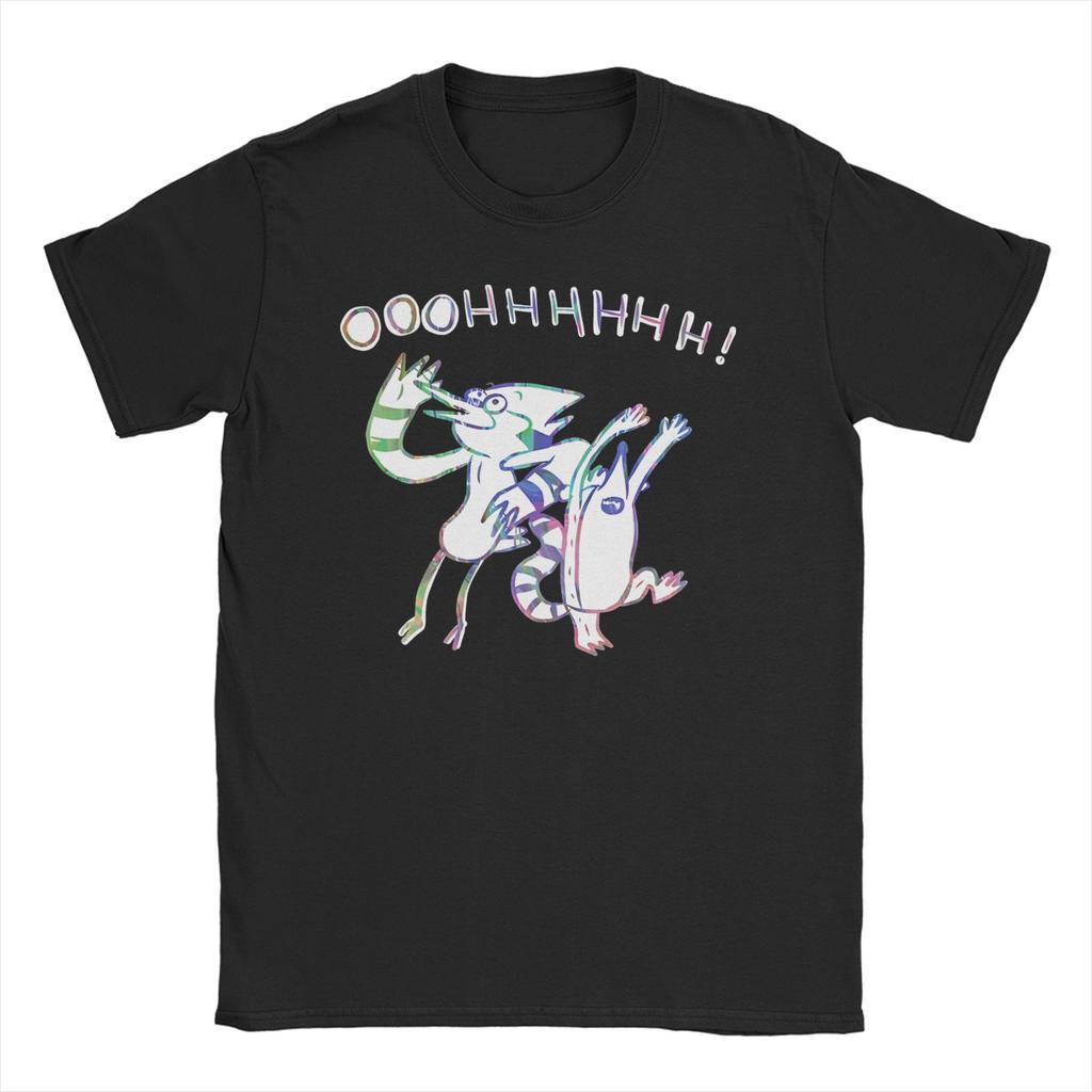 Mordecai and Rigby Funny Chartoon New Arrival T Shirts Unisex Unisex Pure Cotton Tee Shirt Clothing