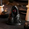Mini 3D Printed Figures Halloween Cloaked Ghost Figurine with Red Eyes, Matte Horror Desktop Accessories Black Gothic Ornament for Desk Cabinet Escape