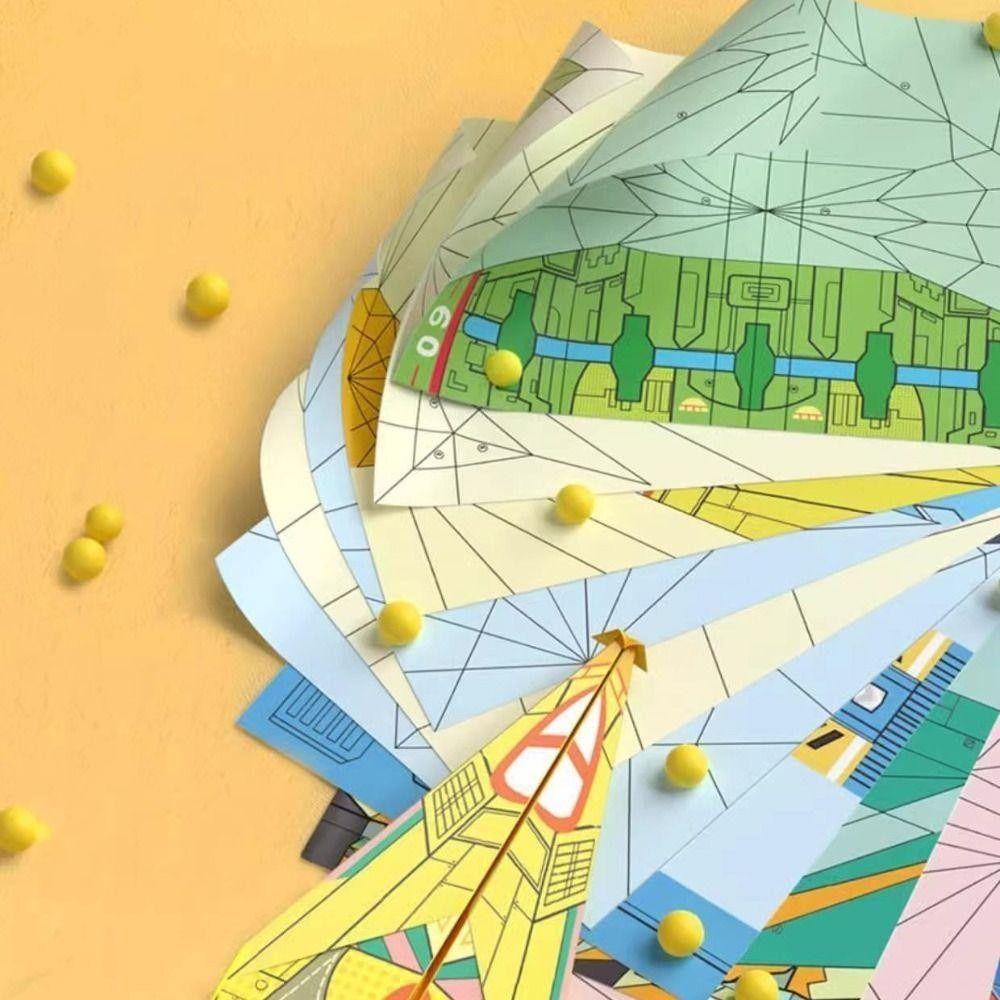 DIY Handmade Colored Paper Kit Montessori Airplane Special Origami for Children Toddler Kids