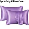 Luxurious Solid Color Satin Pillow Cases Set High Quality Soft Hypoallergenic Fabric