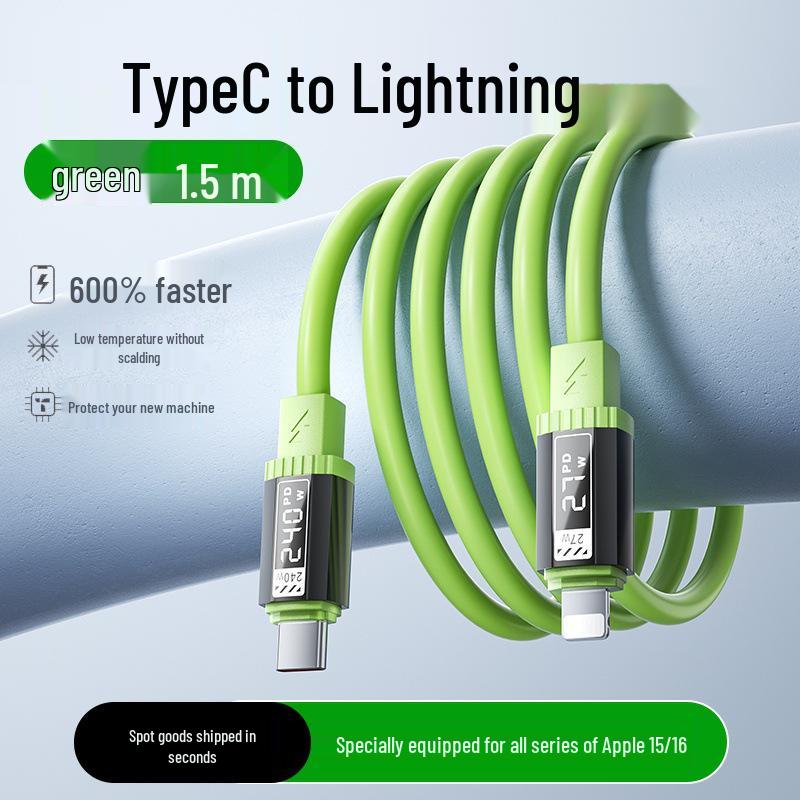 Super Fast Charging 6A Liquid Silicone Type-C Multi-functional Thickened Data Cable