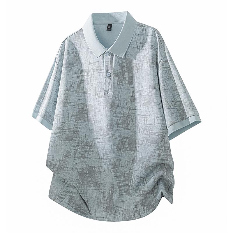 Men's Summer Loose-Fit Short-Sleeved T-Shirt Polo Shirt