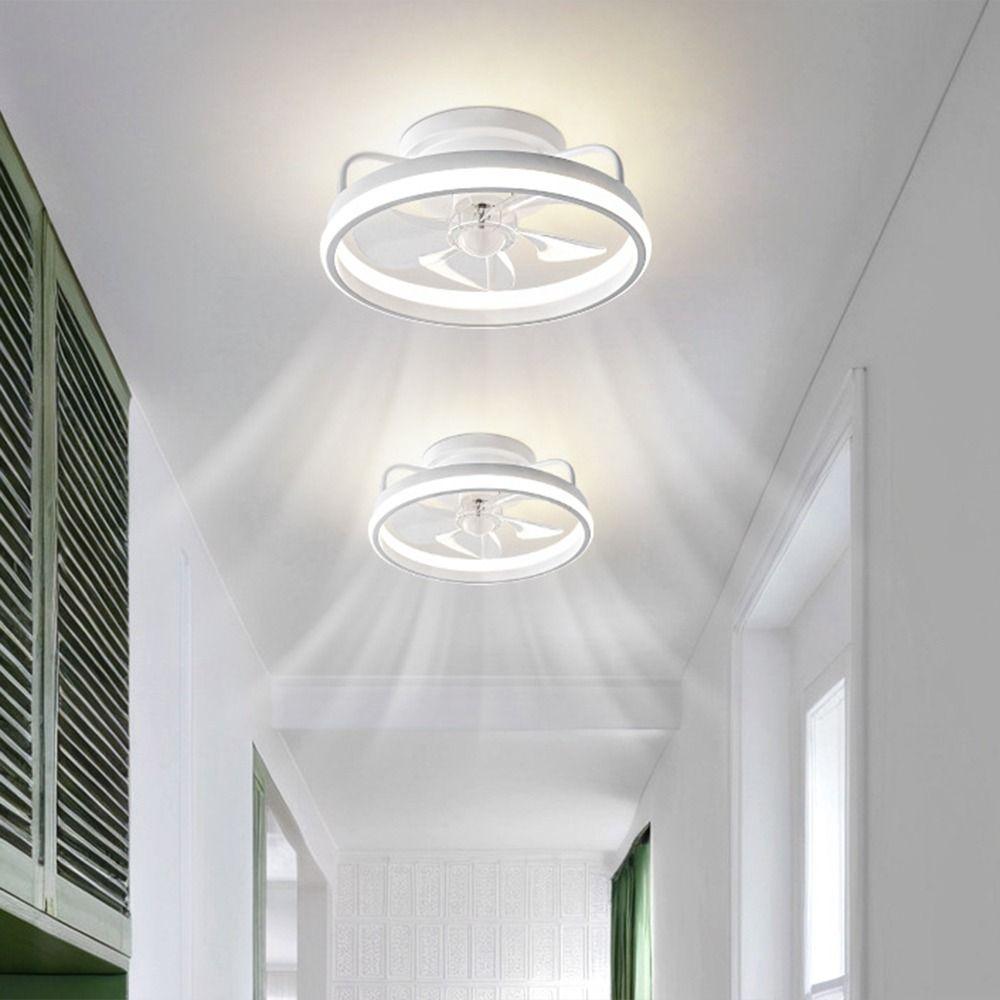 Stepless Dimming Ceiling Lamp 2 in 1 Electric Cordless Fan Creative Ceiling Fan  Office