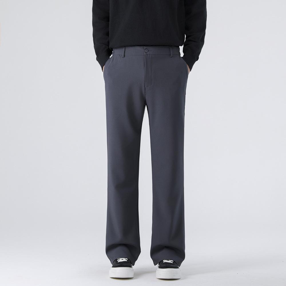 Trendy brand high-end drape suit pants men's loose straight casual versatile commuter casual suit long pants