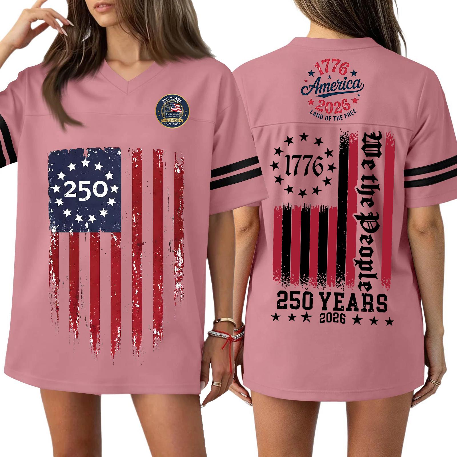 

Women s Casual V Neck Short Sleeve Sports T Shirt 250th Independence Day Print Athletic Tee for Outdoor Activities and Daily Wear M рожевий