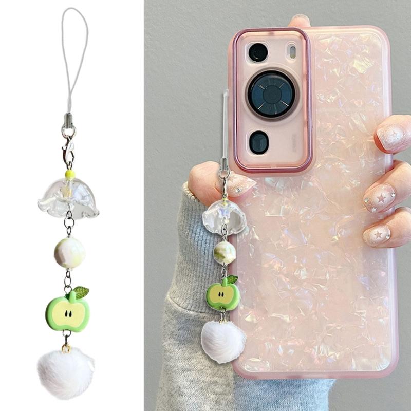 Fashionable Apples Key Charm 3D Fruit Shape Keyring Fashionable Key Holder Women Bag Ornament Stylish Handbag Decoration