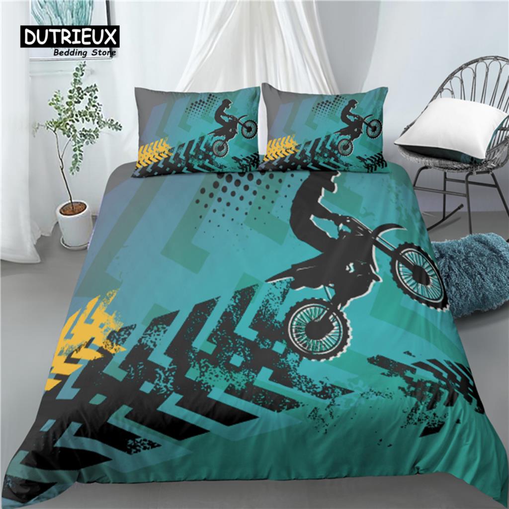 

Home Living Luxury 3D Motocross Racing Print 2/3Pcs Comfortable Duvet Cover PillowCase Bedding Sets Queen and King AU/EU/US Size EU single(135x200cm)