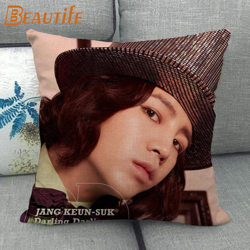 

Custom Jang Keun Suk HOT KPOP Pillowcase 45X45cm Wedding Decorative Eco-Friendly Cotton Linen Fabric Pillow Case 45x45cm 18x18in