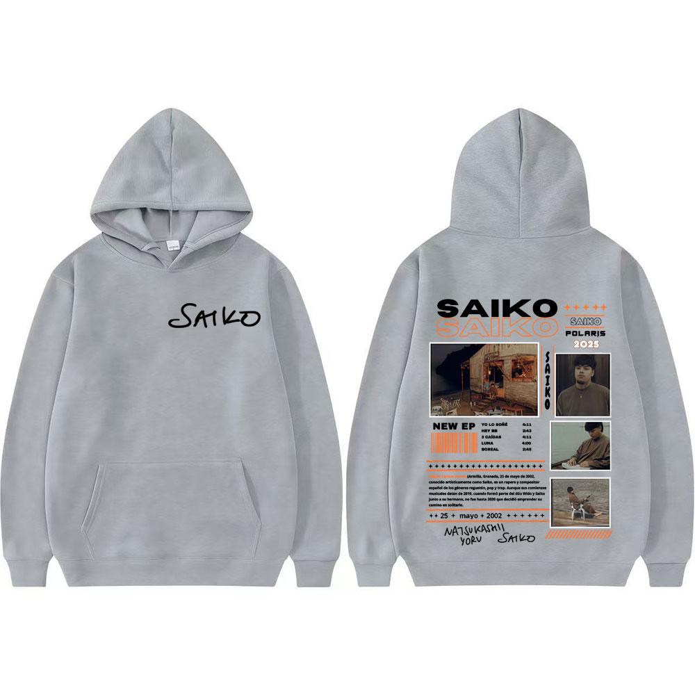 Rapper SAIKO POLARIS Album Tour 2025 Merch Hoodies Men's Clothing Oversized Hoodie Streetwear Gothic Long Sleeve Sweatshirt Tops