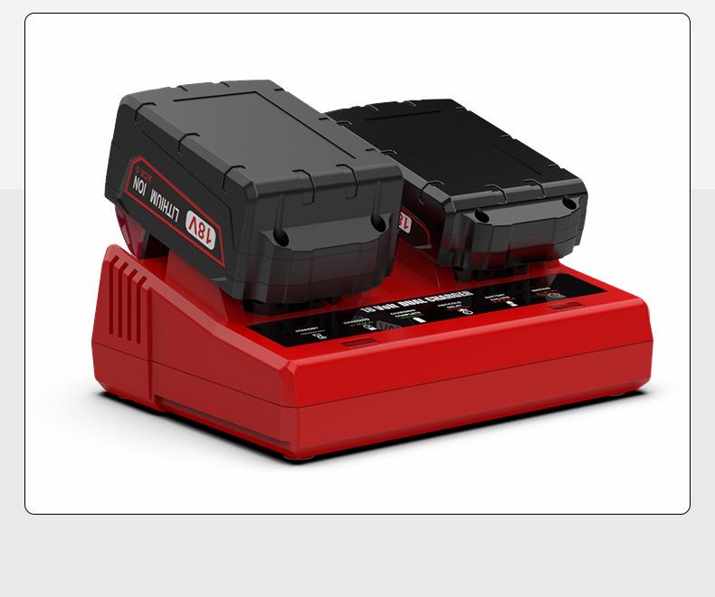 Milwaukee-Compatible Dual Slot Fast Charger for M18 Power Tools (3A)