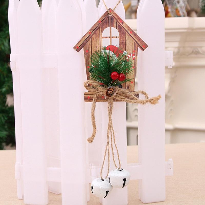 1pcs Christmas Bells Pendant Decoration New Snowflakes Pentagram Bubble Board Christmas Tree Door Pe