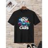 European sizes Boys' Casual  T-Shirt with Graphic Design - Short Sleeve, Crew Neck, Medium Stretch, Spring/Summer Fashion Top for Youngsters,