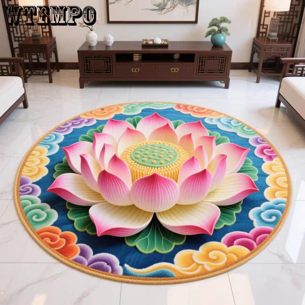 Chinese Lotus Carpet Home Mat Temple Kneeling Worship Lotus Living Room Meditation Mat Living Room