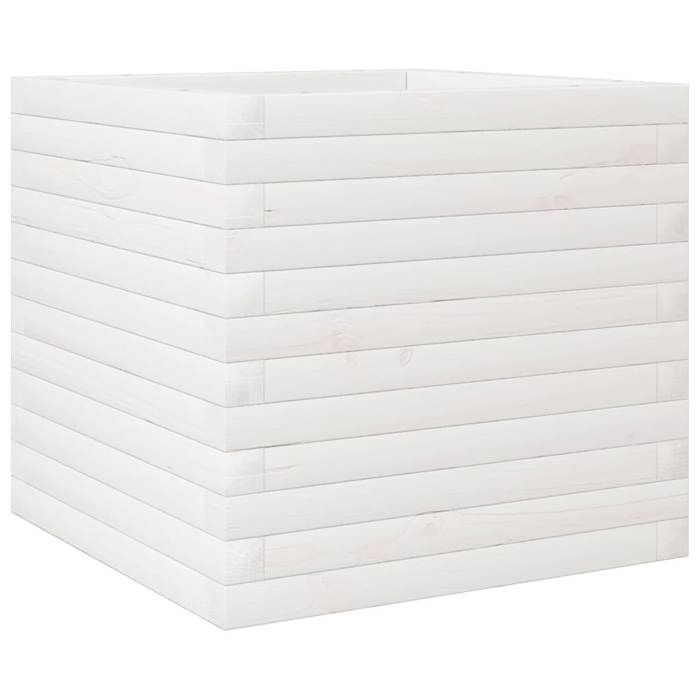VidaXL Jardinière blanc 50x50x45,5 cm bois de pin massif, jardinière d'extérieur, bac à fleurs, boîte à plantes, jardinière 847244