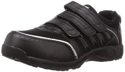 Co-cos Nobuoka Men's Ziproa Safety Work Shoes, Black, Size 26cm, with Toe Cap, Velcro, Multi-functional Design, Slip Resistant, and Lightweight