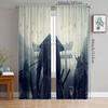 2pcs- Samurai Shogun Showa Polyester Curtains, Pole Bag Curtains 42*84, Bedroom, Living Room, Home Room Decoration