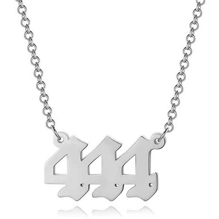 Stainless Steel Angel Number Lucky Numbers Necklaces 111 222 333 444 555 777 888 999 666 000 Women Pendant Necklace