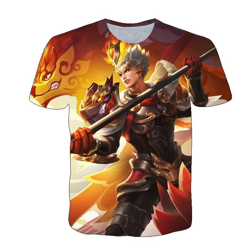 Men Women Gaming T-Shirt With 3D Digital Print Character Design Casual Short Sleeve Tee