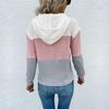 Casual Comfort and Versatility Early Fall Fashion Women's Long-sleeved Color Blocking Hooded Sweater