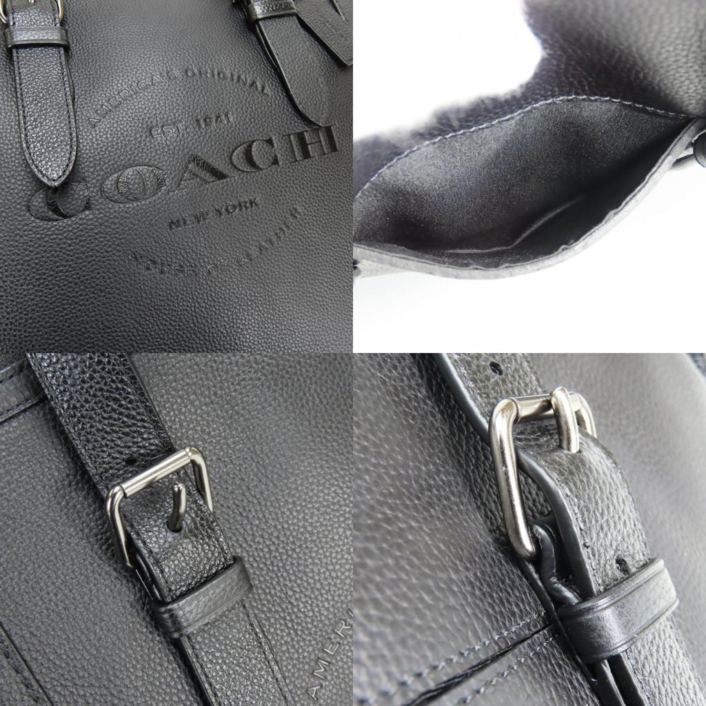 Used COACH Tote Bag Hudson F30620 Leather Black Briefcase