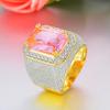 New European and American Diamond Rings  Domineering Square Zircon Men's Ring