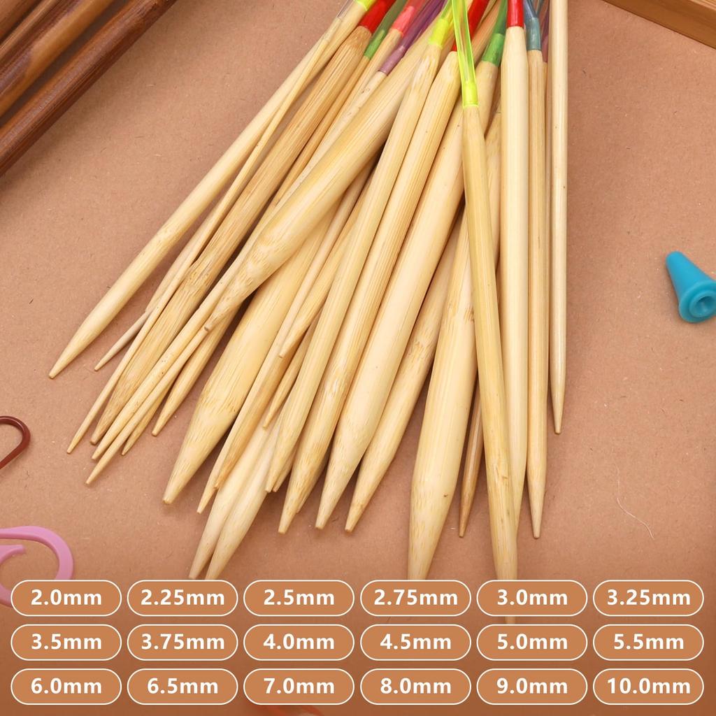 Dennty Stricknadel Strickwerkzeuge für Beinhaltet Stricken Rundstricken Reihenzähler Band Aufbewahrung Strickwerkzeugset für und Mehr Set,