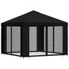 Garden Pavilion with Side Walls 3 X 3 M Black