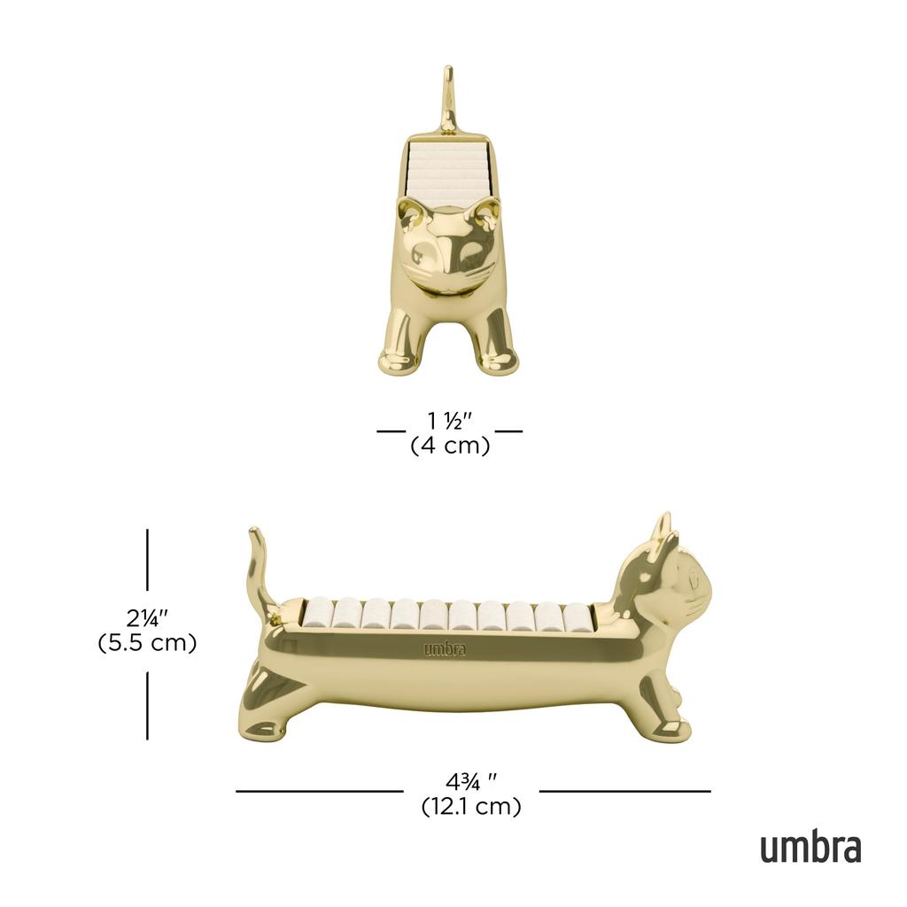 Officiell Umbra Katt Ringhållare, Guld, Smyckesförvaring, Accessoarförvaring, B3,7 x D12 x H5,3 cm