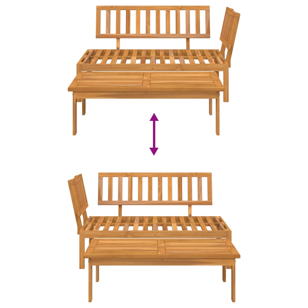 2 Piece Pallet Garden Sofa Set Made of Solid Acacia Wood