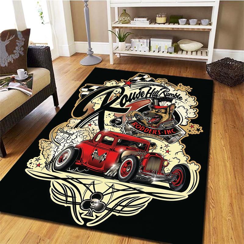 Street graffiti car Pattern Square Carpet,Area Rug,Carpet Rug for Living Room Bedroom Sofa Playroom Decor,Non-slip Floor Mat,Holiday Birthday Gifts