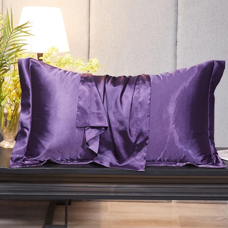 Solid Color Mulberry Silk Pillowcase - Adult Silky Ice Silk Cover