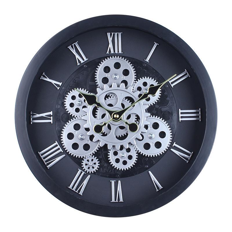 Gear Clock in Antique Style Living Room Wall Decoration Study Retro Nostalgic High-end Creative Three-dimensional Round Wall Clock