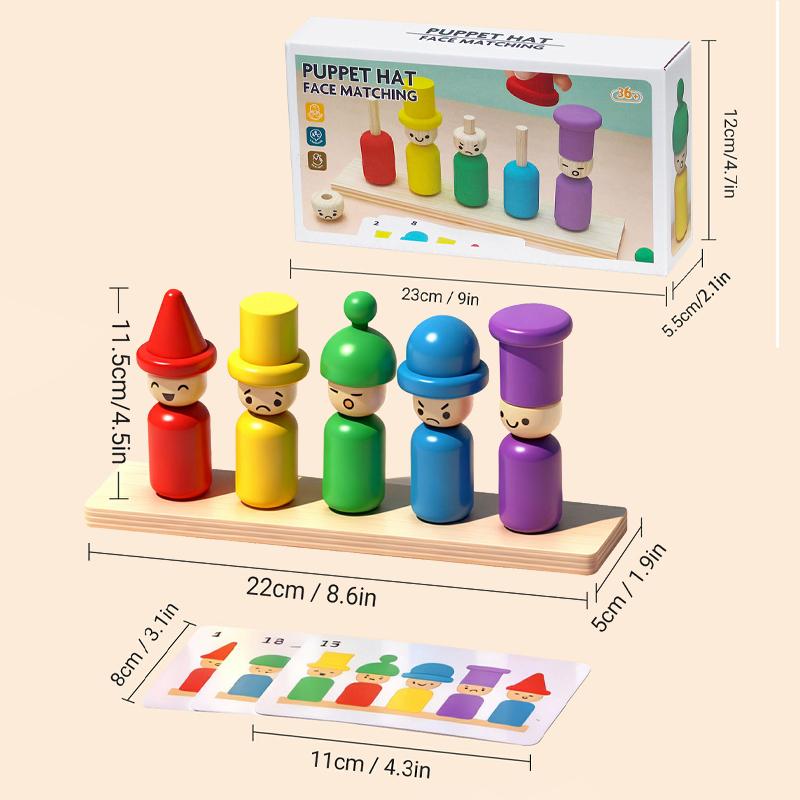 

Wooden Doll Shape Matching Stacked Toy Montessori Kid Emotional Expression Cognition Game Fine Skills Development Education Toys