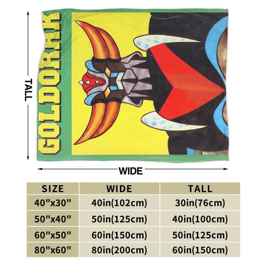 Super Warm Blanket Camping Goldorak Cartoon Throw Blanket  Flannel Bedspread For Bedroom Print Sofa Bed Cover