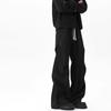 Black Pleated Casual Pants Men's Spring and Autumn High-end American Trousers Drape High Street Straight Loose Pants