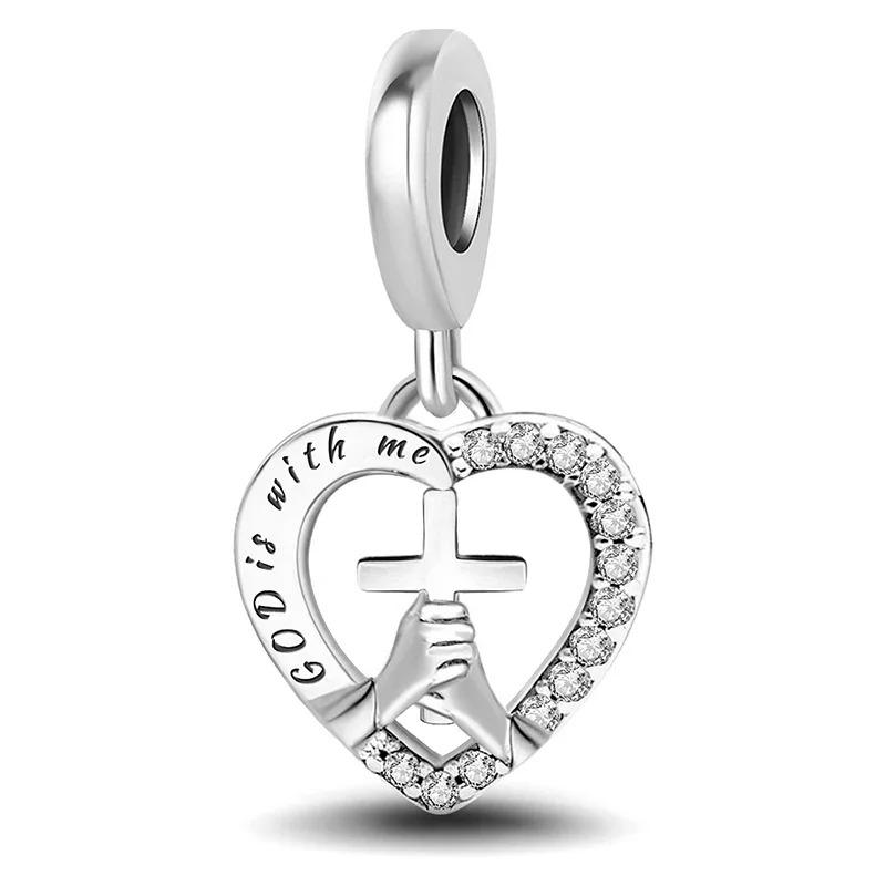 Silve Cross Travel Bible Cat Dog Chameleon Pet Charms Bead Diy Bracelet Bangle Of High Quality Fine Jewelry